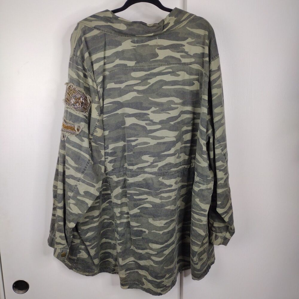 Torrid Womens Green Camouflage Jacket Plus Size 6XL 100% Cotton - Picture 5 of 9